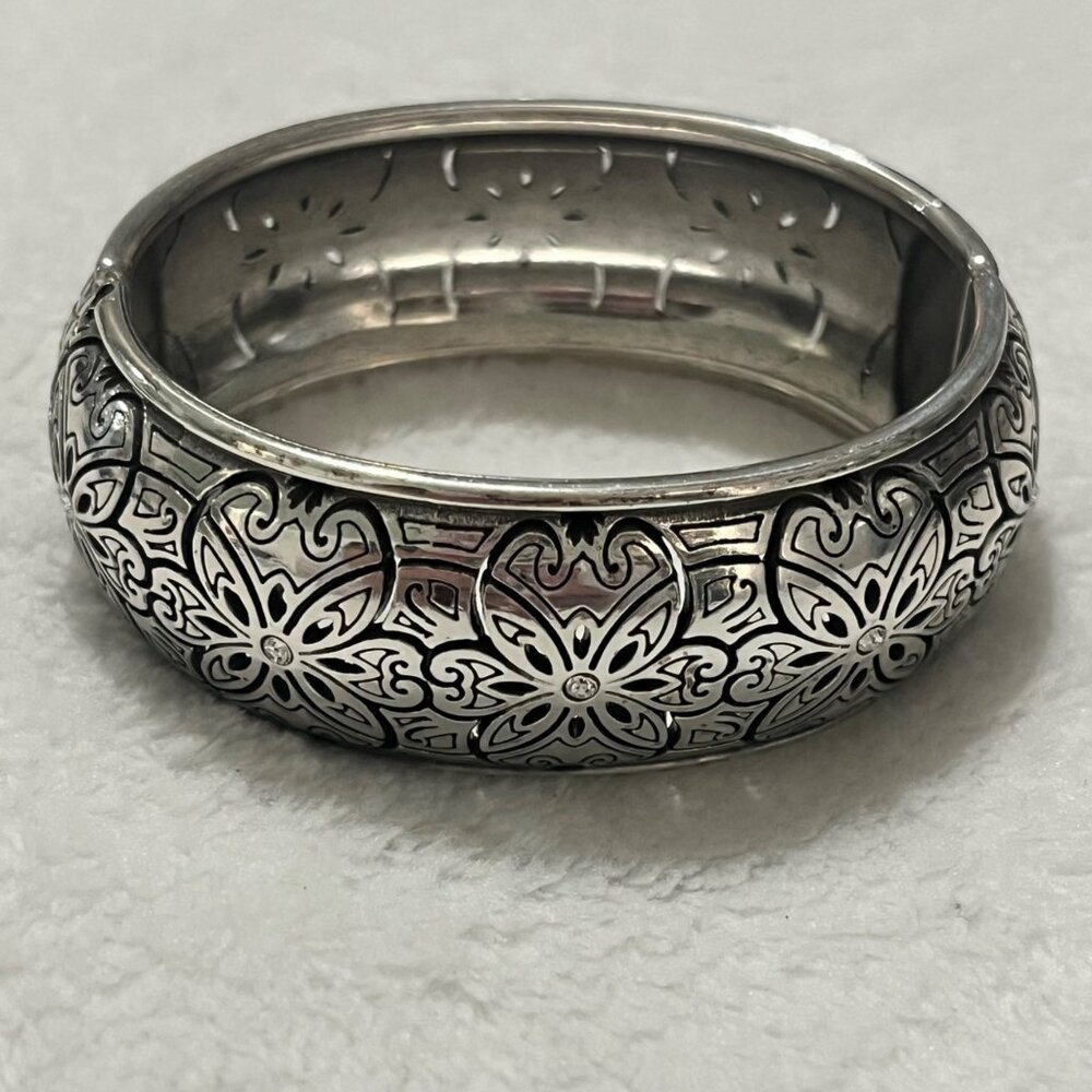 Brighton Boho Style Bangle Floral Hinged Bangle Bracelet - Picture 2 of 4